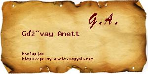 Gévay Anett névjegykártya